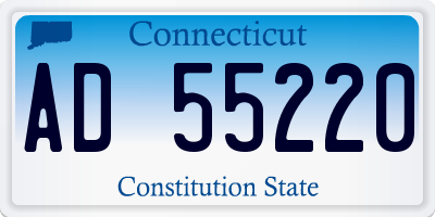 CT license plate AD55220