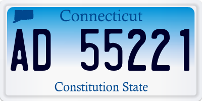 CT license plate AD55221