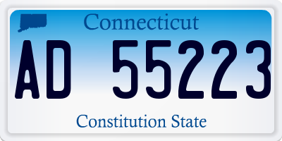 CT license plate AD55223