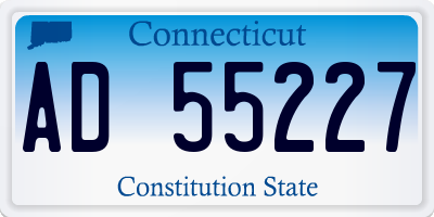 CT license plate AD55227