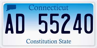 CT license plate AD55240