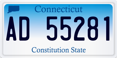 CT license plate AD55281