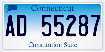 CT license plate AD55287