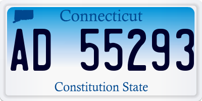CT license plate AD55293
