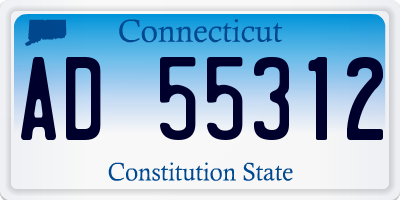 CT license plate AD55312