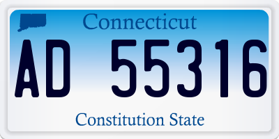CT license plate AD55316