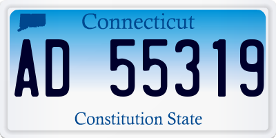 CT license plate AD55319