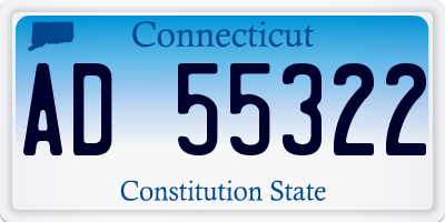 CT license plate AD55322