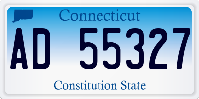 CT license plate AD55327