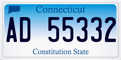 CT license plate AD55332
