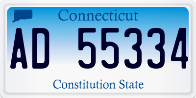 CT license plate AD55334