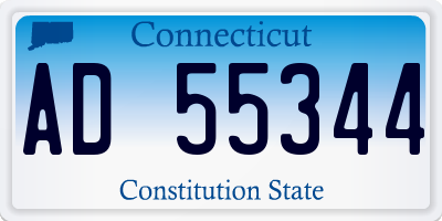 CT license plate AD55344