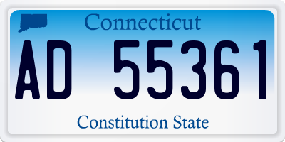 CT license plate AD55361