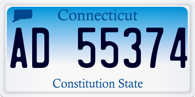 CT license plate AD55374