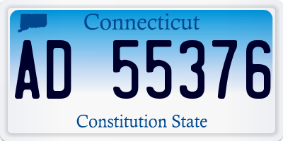 CT license plate AD55376