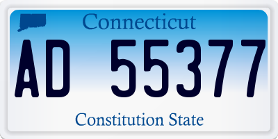 CT license plate AD55377
