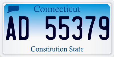 CT license plate AD55379