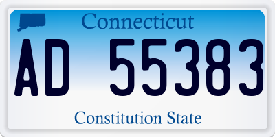 CT license plate AD55383