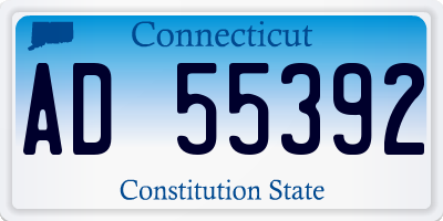 CT license plate AD55392
