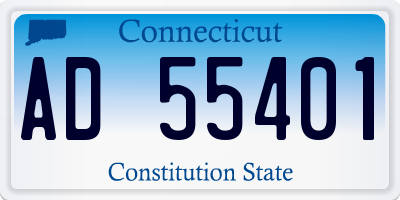 CT license plate AD55401