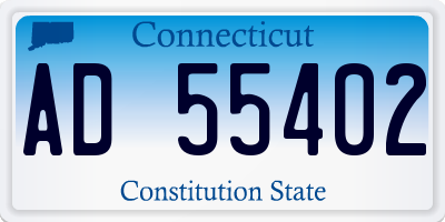 CT license plate AD55402