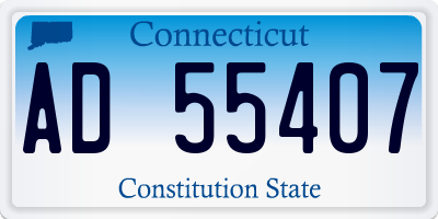 CT license plate AD55407