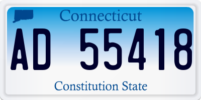 CT license plate AD55418