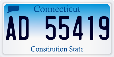CT license plate AD55419
