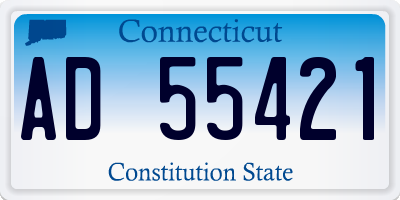 CT license plate AD55421