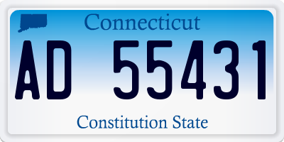 CT license plate AD55431