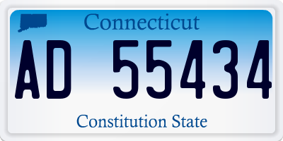 CT license plate AD55434