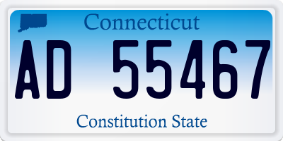CT license plate AD55467