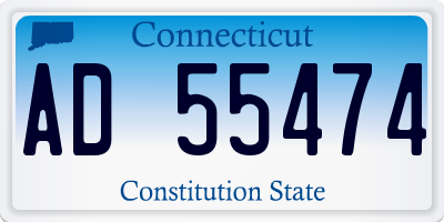 CT license plate AD55474