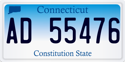 CT license plate AD55476