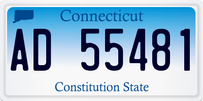 CT license plate AD55481