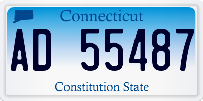 CT license plate AD55487