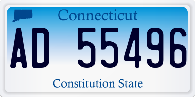 CT license plate AD55496