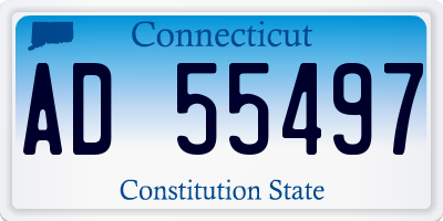 CT license plate AD55497