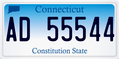 CT license plate AD55544