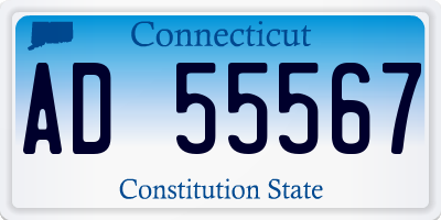 CT license plate AD55567