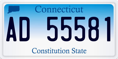 CT license plate AD55581