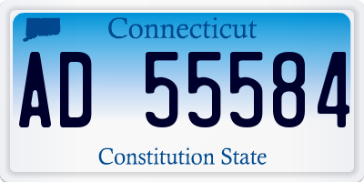 CT license plate AD55584