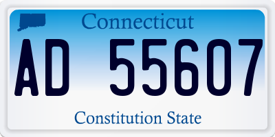 CT license plate AD55607