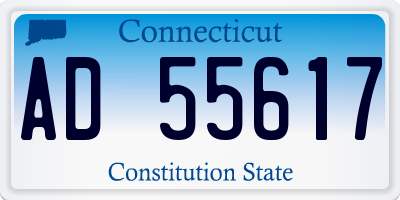 CT license plate AD55617