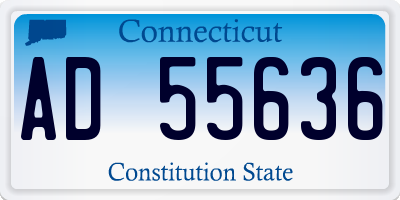 CT license plate AD55636