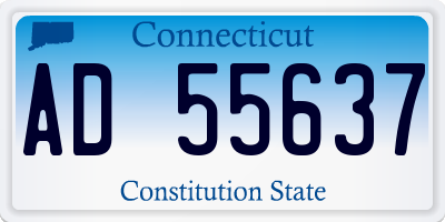 CT license plate AD55637