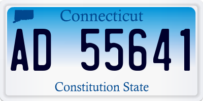 CT license plate AD55641