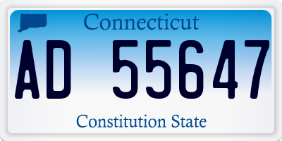 CT license plate AD55647