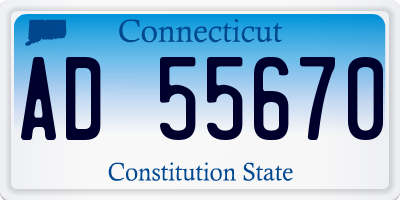 CT license plate AD55670
