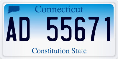 CT license plate AD55671